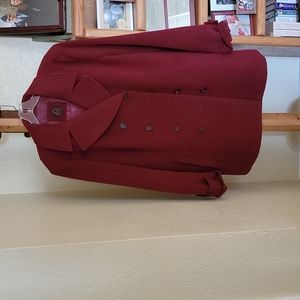 Women's Burgundy Pea Coat